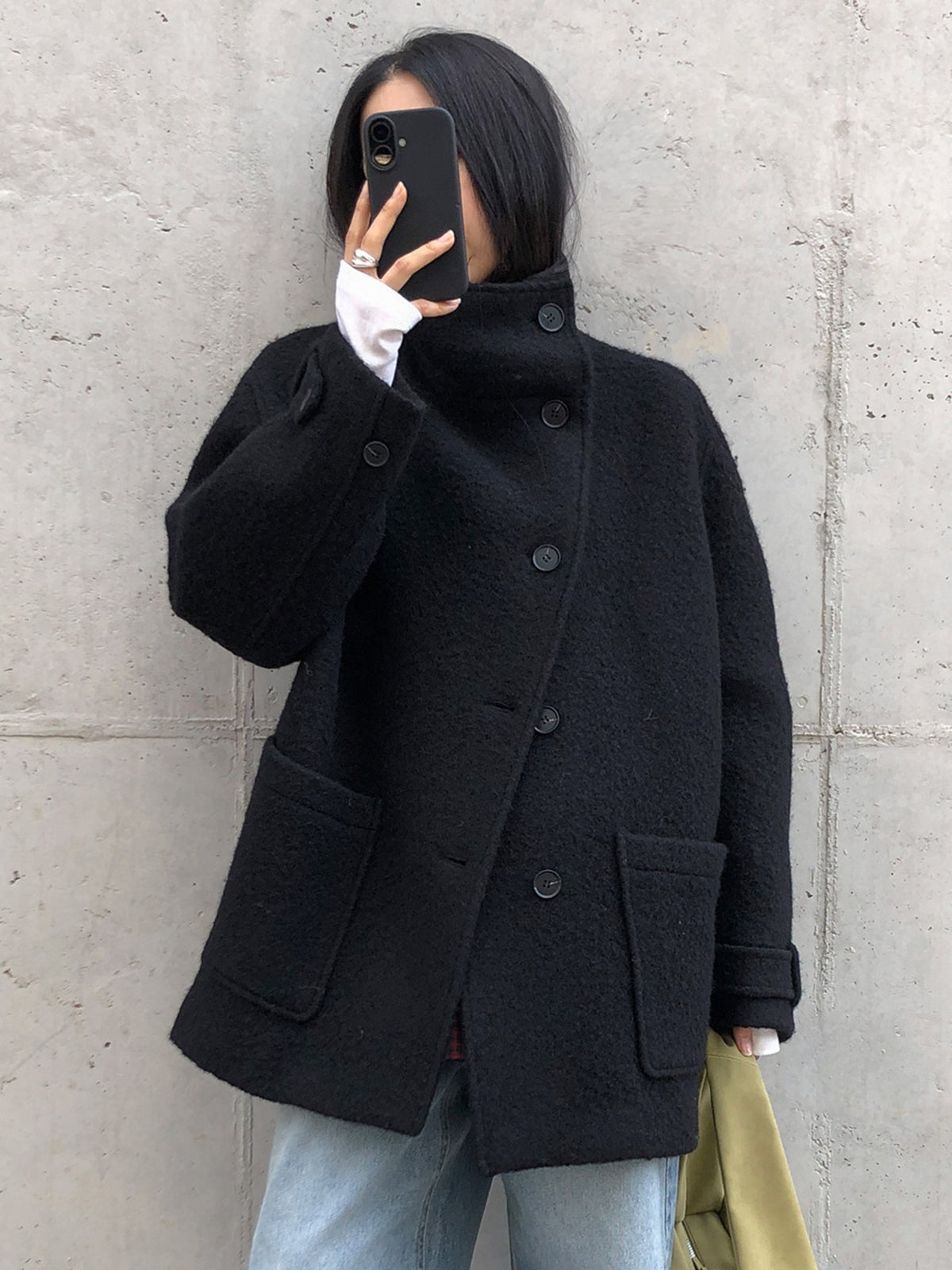 Raive High Neck Boucle Half Coat