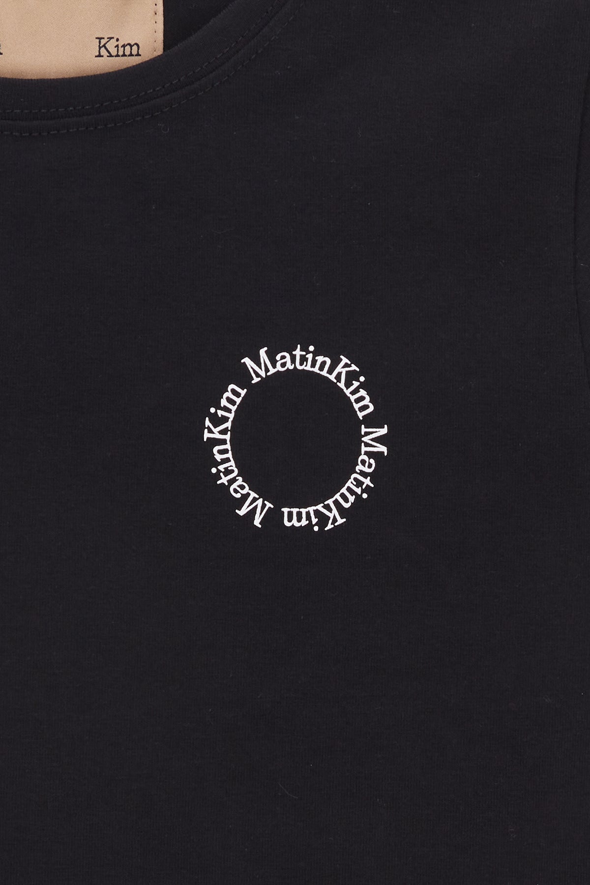 [matinkim] CIRCLE LOGO CROP TOP IN BLACK
