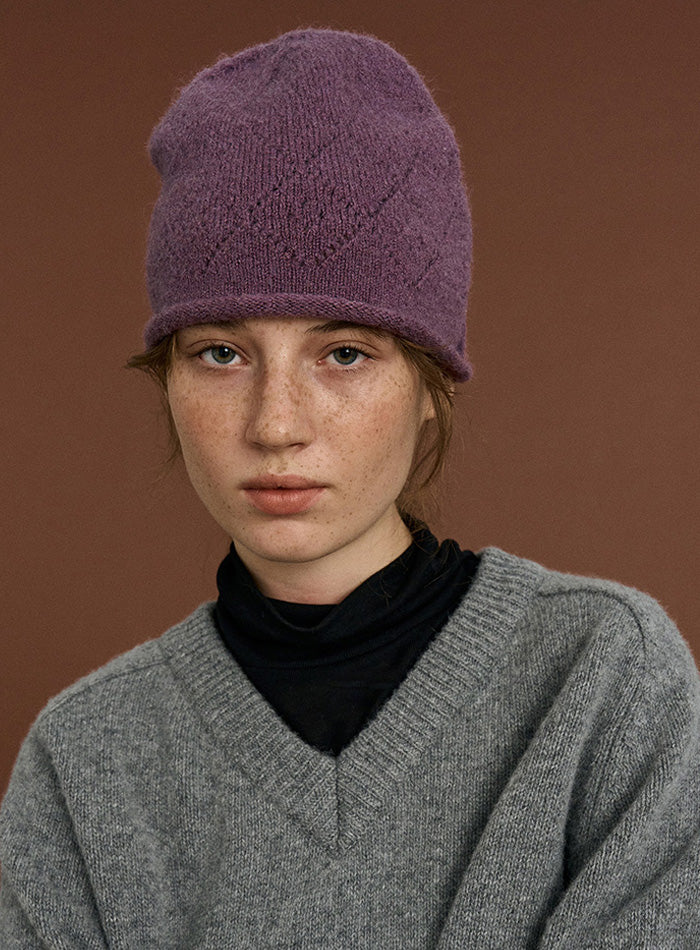 Mango Maniplease Daia Beanie Vintage Purple