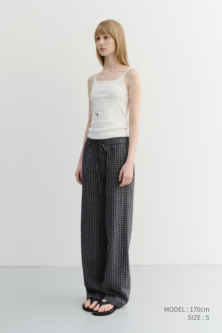 Dunst Unisex Checked Pajama Slacks Black Check