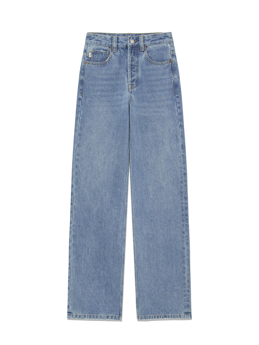 GLOWNY The Linda High Waist Wide Jeans (Light Blue)