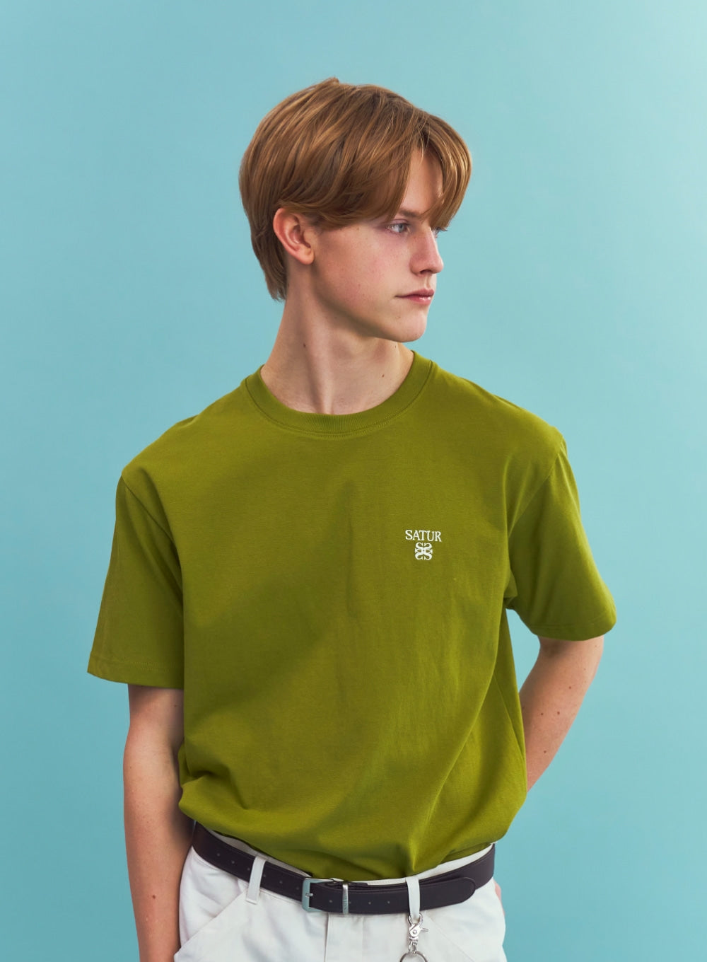Satur Loren Classic Logo T-Shirt - Olive Green