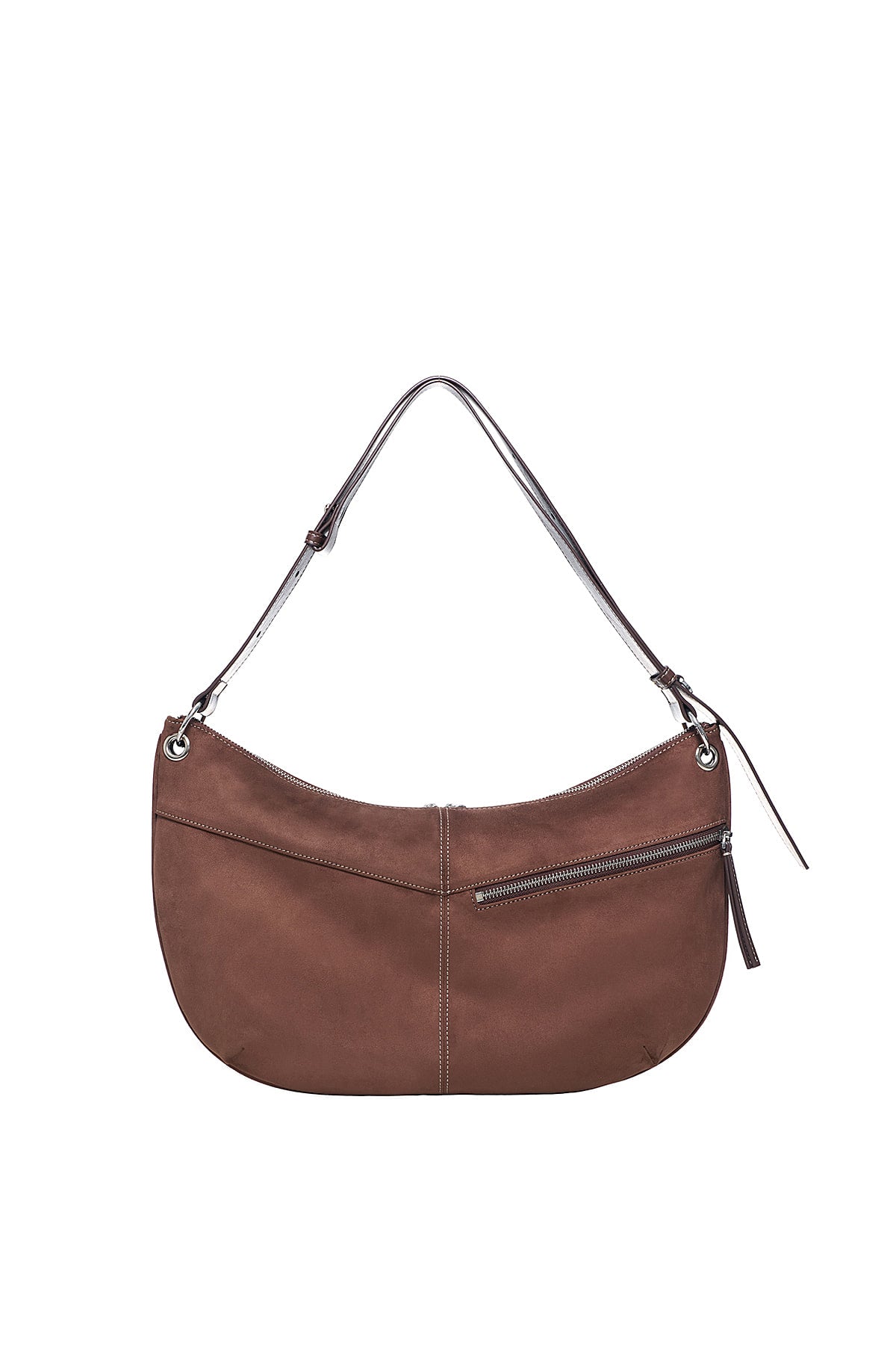 Matinkim Suede Round Hobo Bag IN Brown