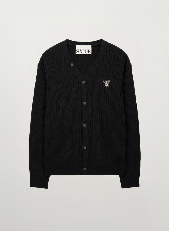 Satur Faro Linen Cardigan - Black