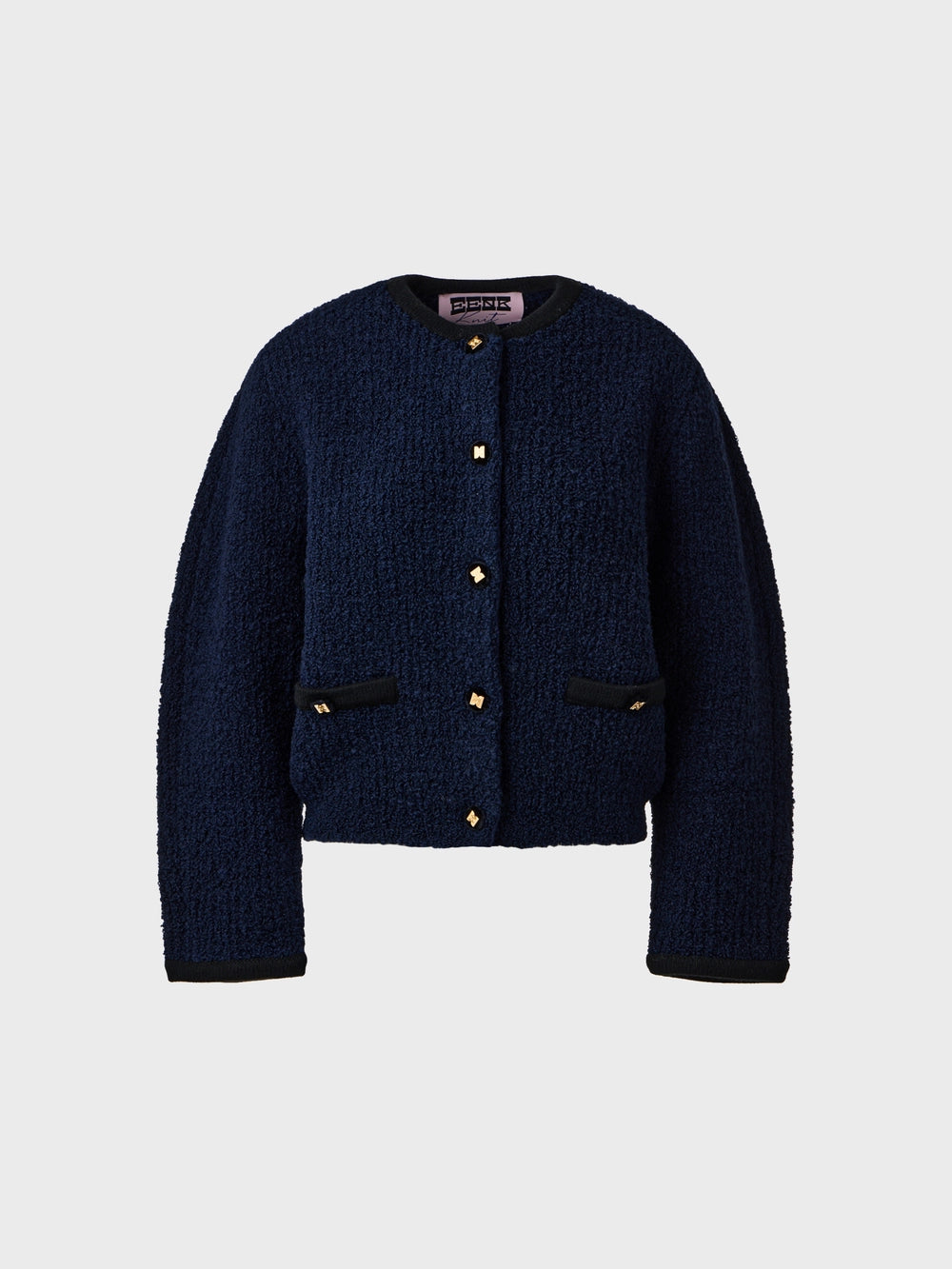 EENK Round Neck Knitwear Cardigan - Dark Navy