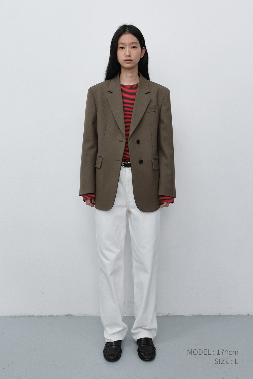 Dunst Essential 2 Button Wool Blazer Mocha Brown
