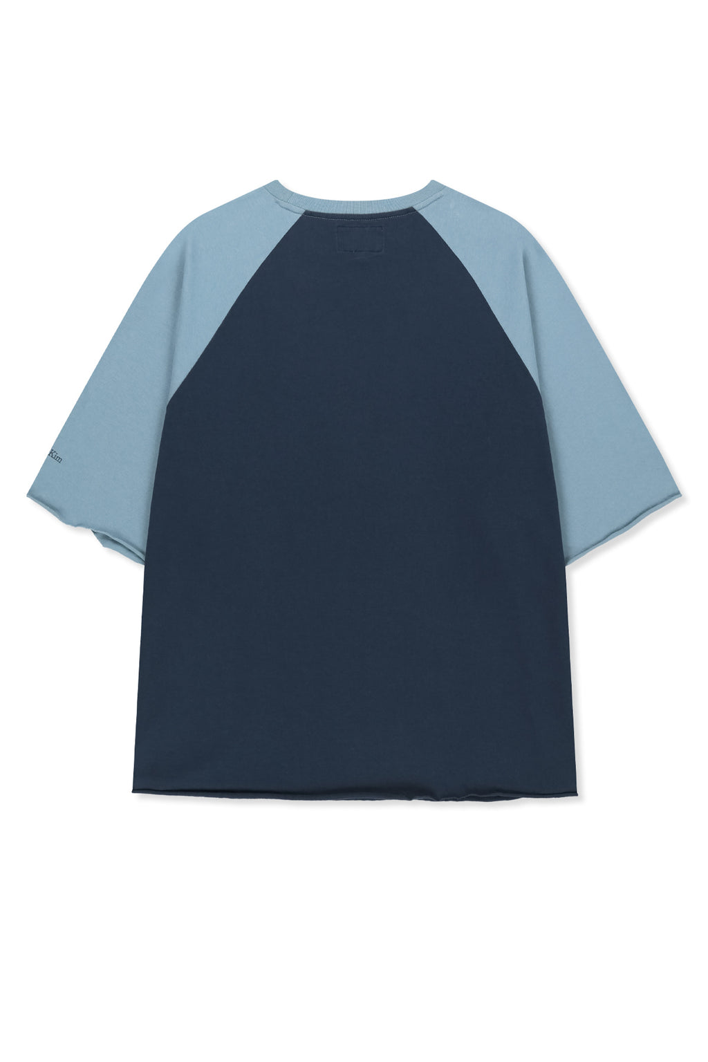 [matinkim] Raw Edge Raglan Top IN Navy