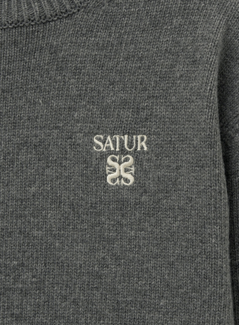 [satur] (W) Classic Turtle Neck Knit - Charcoal