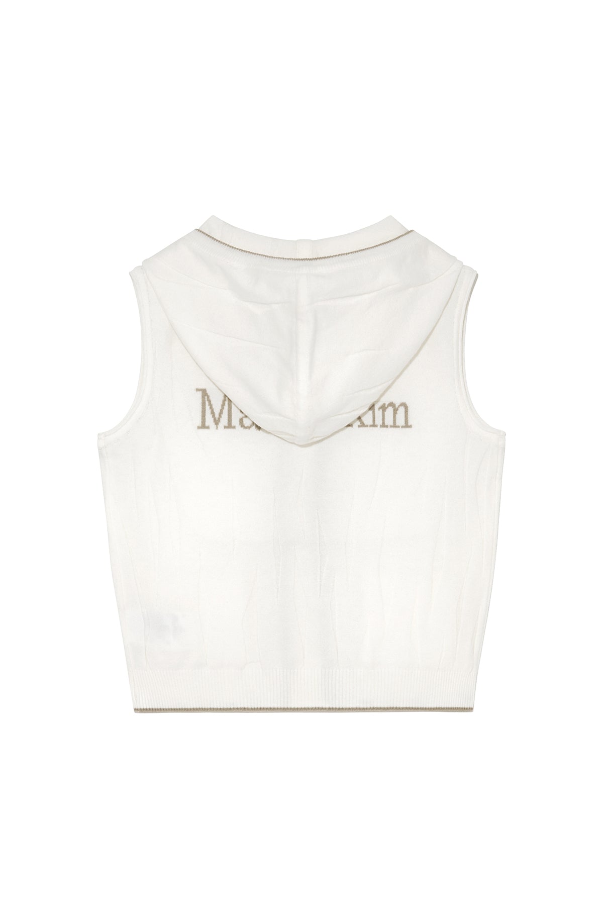 [matinkim] WRINKLE HOODY BUTTON KNIT VEST IN IVORY