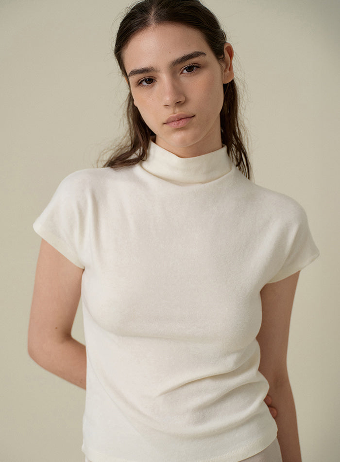 Mango Maniplease Veli Cowl Neck Tee Ivory