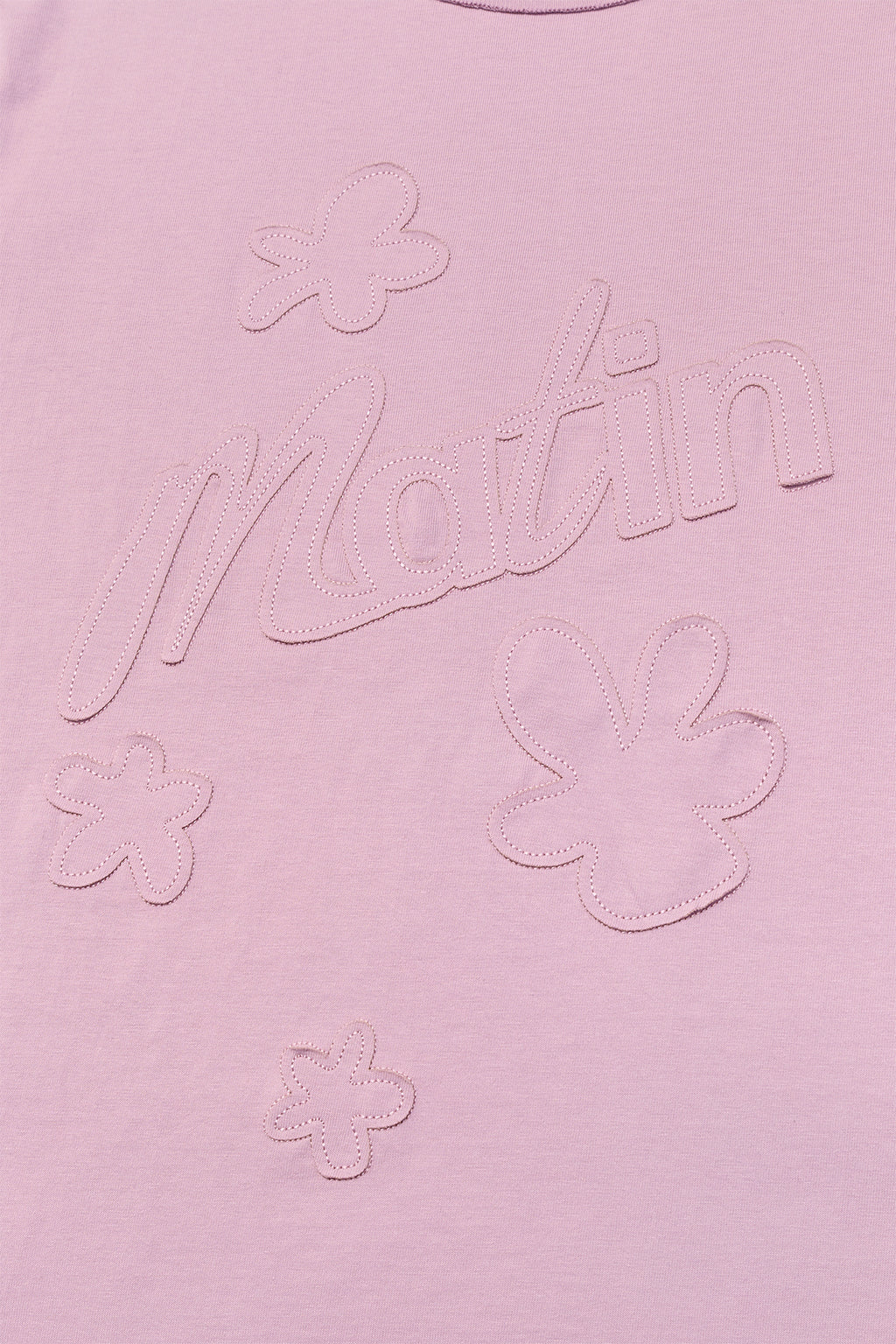 [matinkim] FLOWER APPLIQUE LOGO TOP IN LIGHT PINK