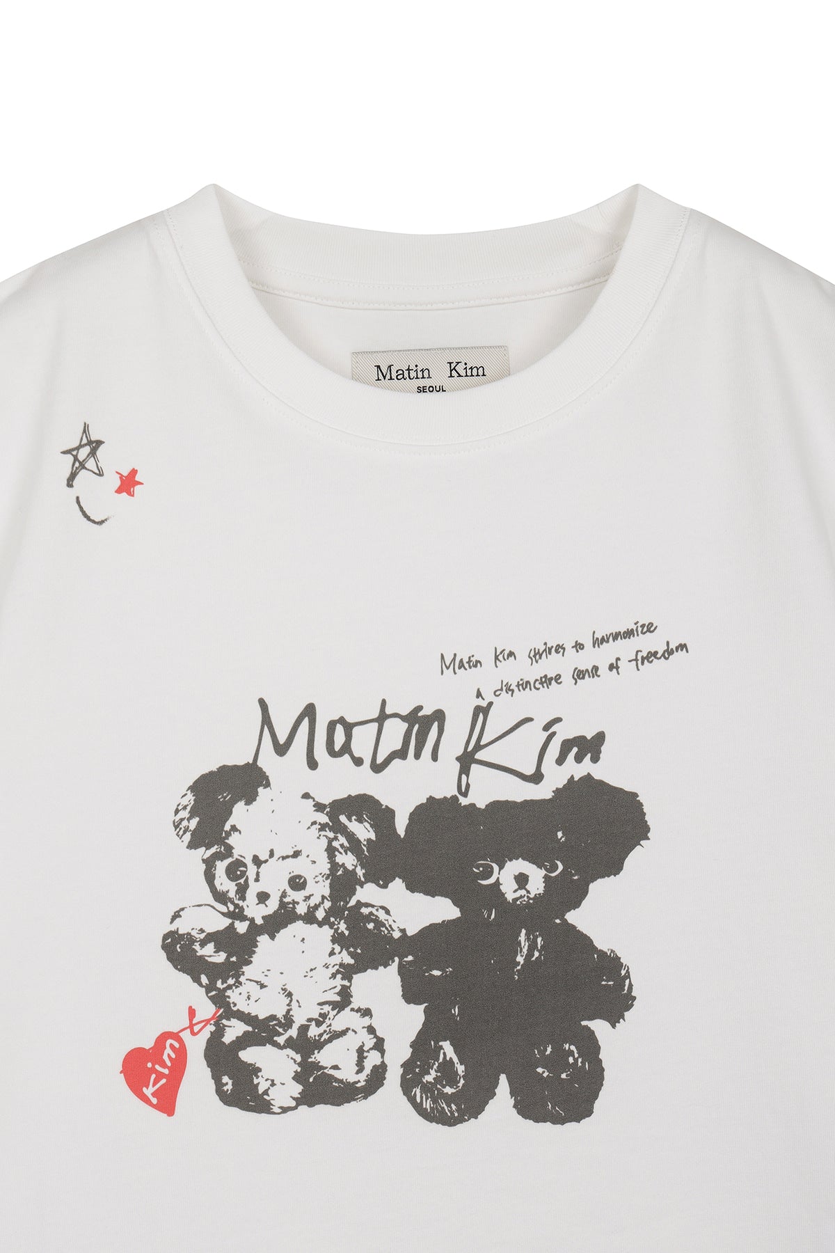 Matinkim Animal Graffiti Graphic Crop Top IN White
