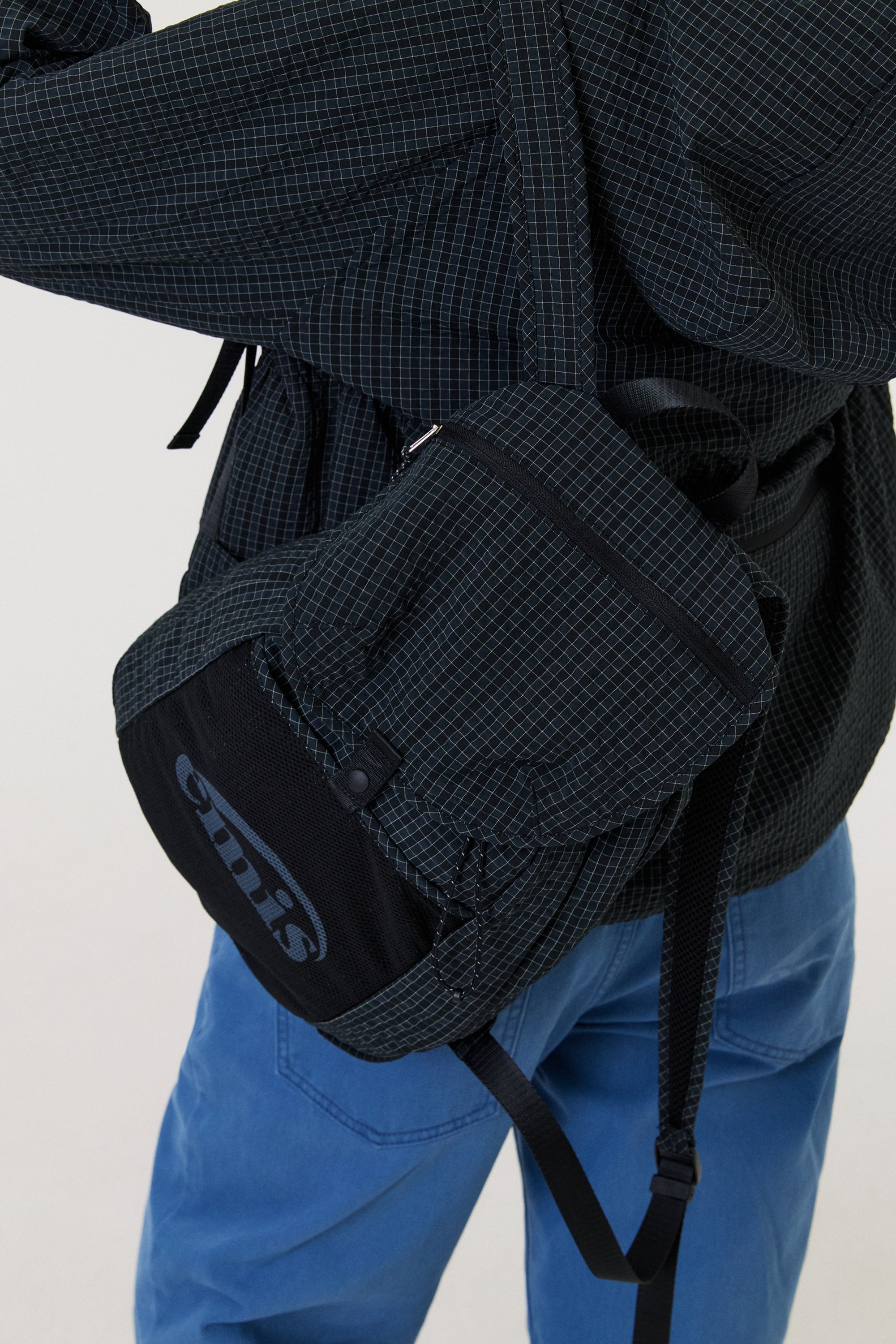 [emis] Packable Check Backpack-Black