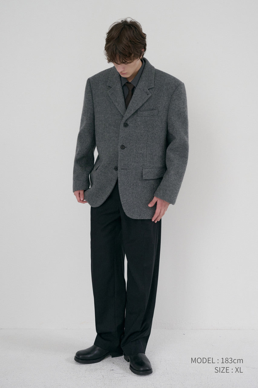Dunst Unisex 3 Button Wool Blazer Grey