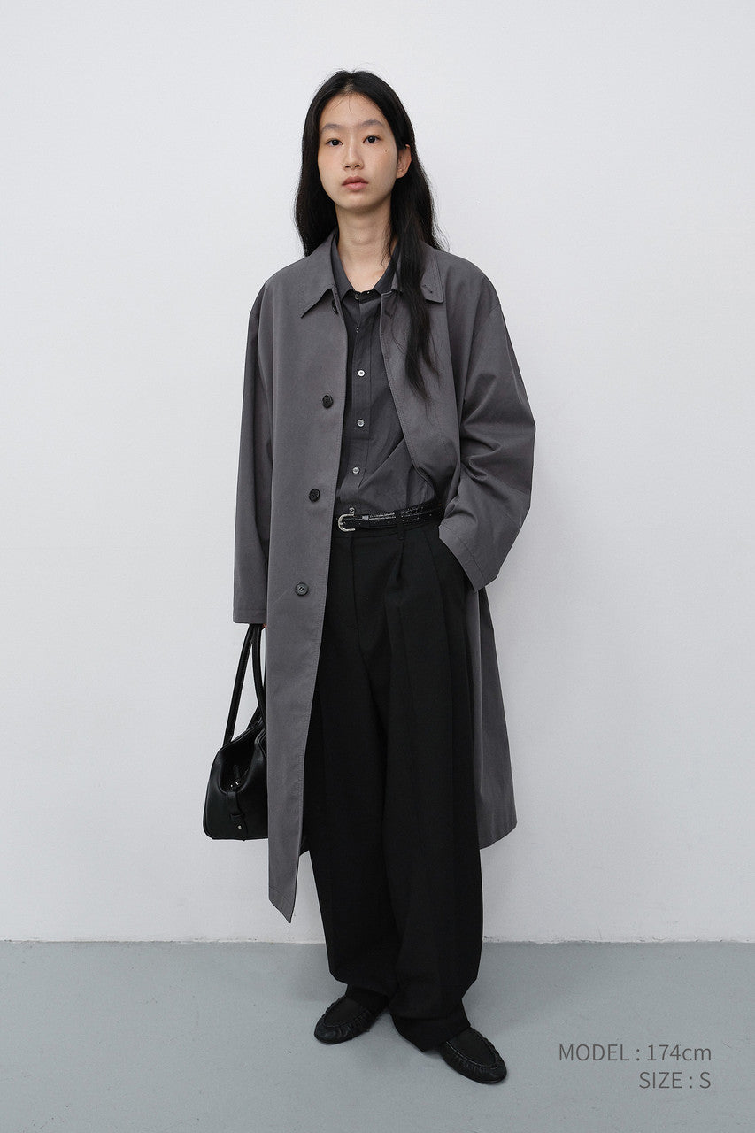 Dunst Double Pleated Wide Slacks Black