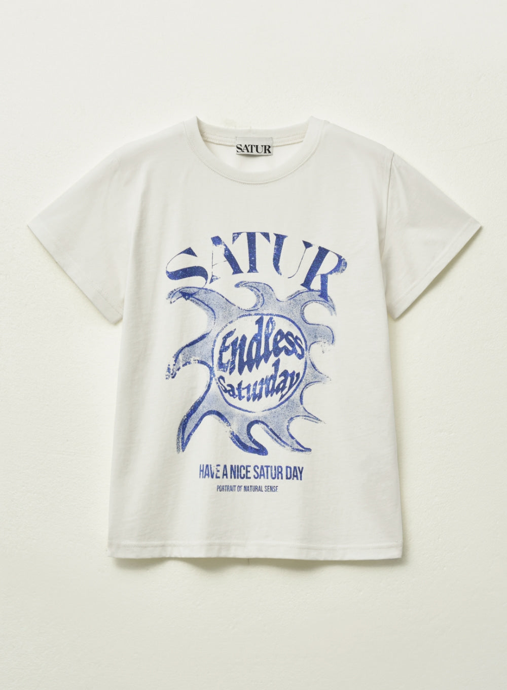 [satur] (W) Sun Retro Graphic T-Shirt - Art Blue