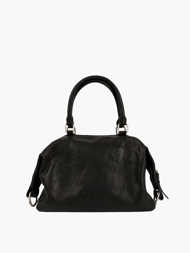 Margesherwood Dumpling Tote black washed nappa