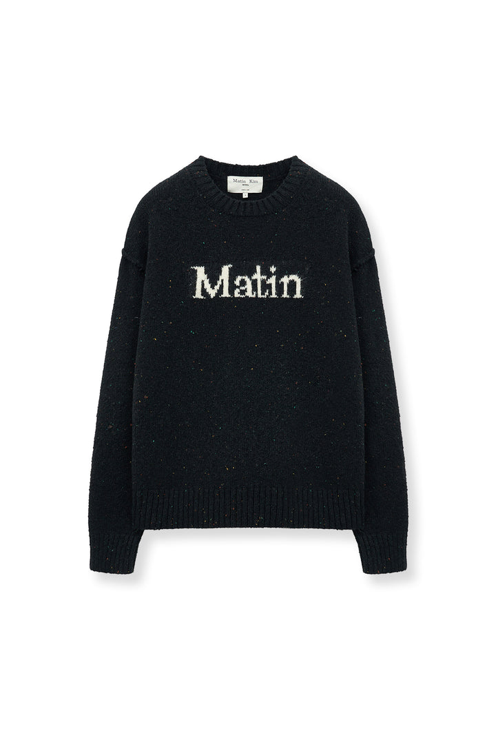 Matinkim Matin Kim Matin Mixed Yarn Knit Pullover IN Dark Navy