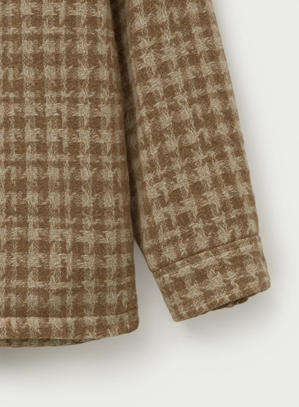 [satur] Check Fleece Shirt Jacket - Brown