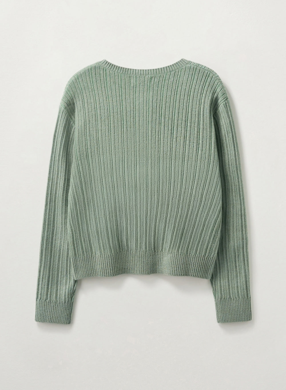 [satur] (W) Fleece Crew Neck Cardigan - Mint