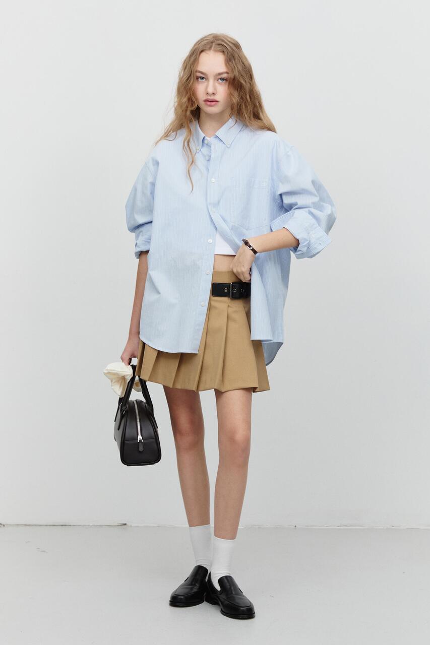 Dunst Mini Pleats Skirt Camel Beige