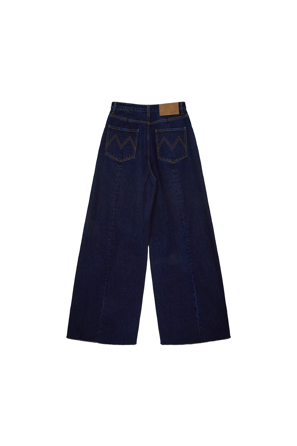 [matinkim] TUCK POINT WIDE DENIM PANTS IN NAVY