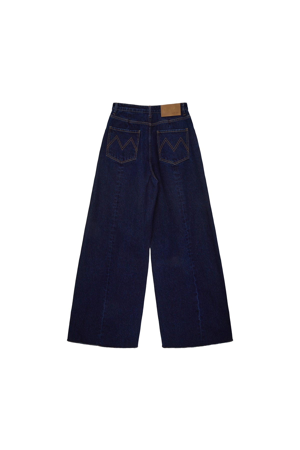 [matinkim] TUCK POINT WIDE DENIM PANTS IN NAVY