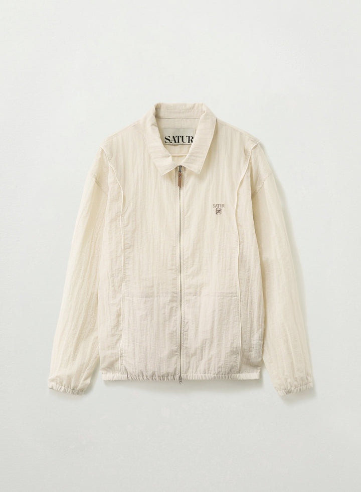 Satur Ripstop Piping Nylon Jacket - Cream