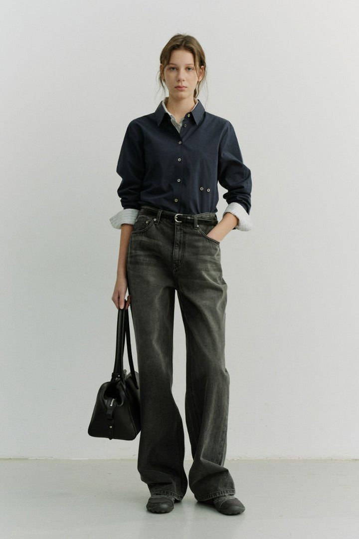 Dunst Relaxed Wide Jeans Washed Grey