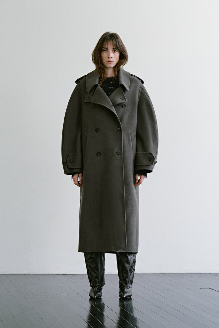 Treemingbird Volume-sleeve Handmade Coat Khaki
