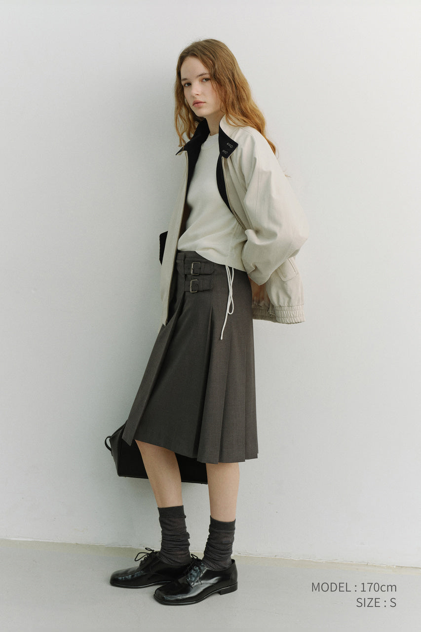 Dunst Pleats Midi Skirt Grey