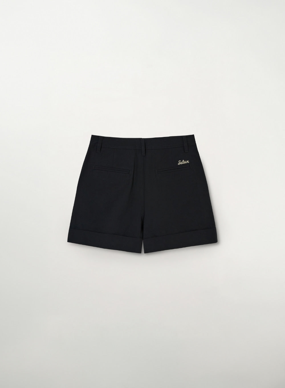 Satur (W) Pocket Cotton Chino Shorts - Black