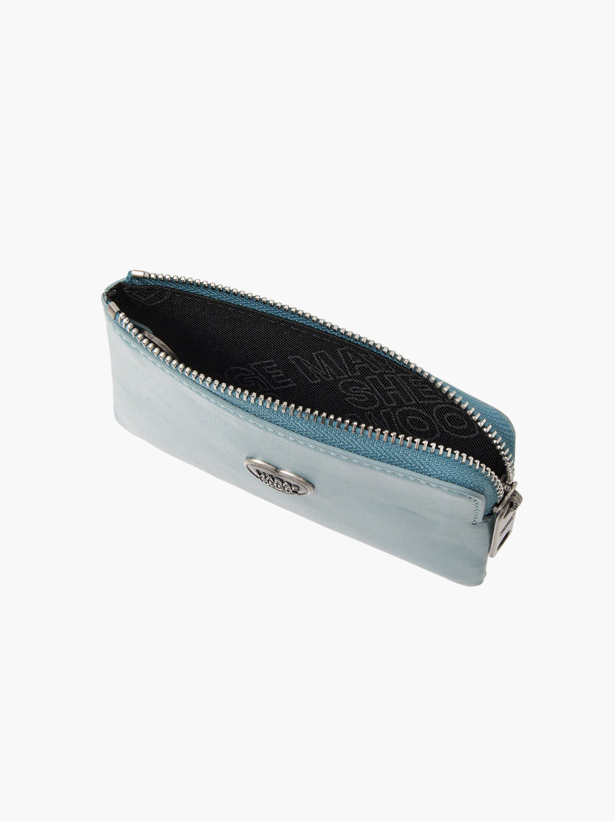 Margesherwood Heart Zipper Wallet Silver Logo mint glossy plain