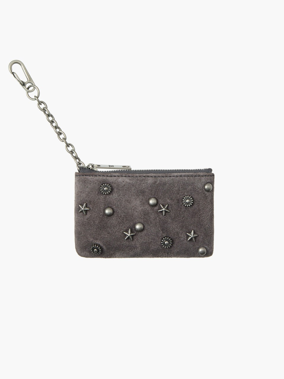 Margesherwood Full Stud Zipper Wallet grey suede