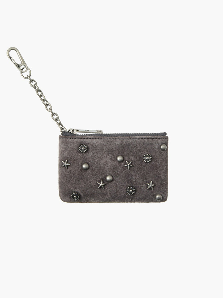 Margesherwood Full Stud Zipper Wallet grey suede