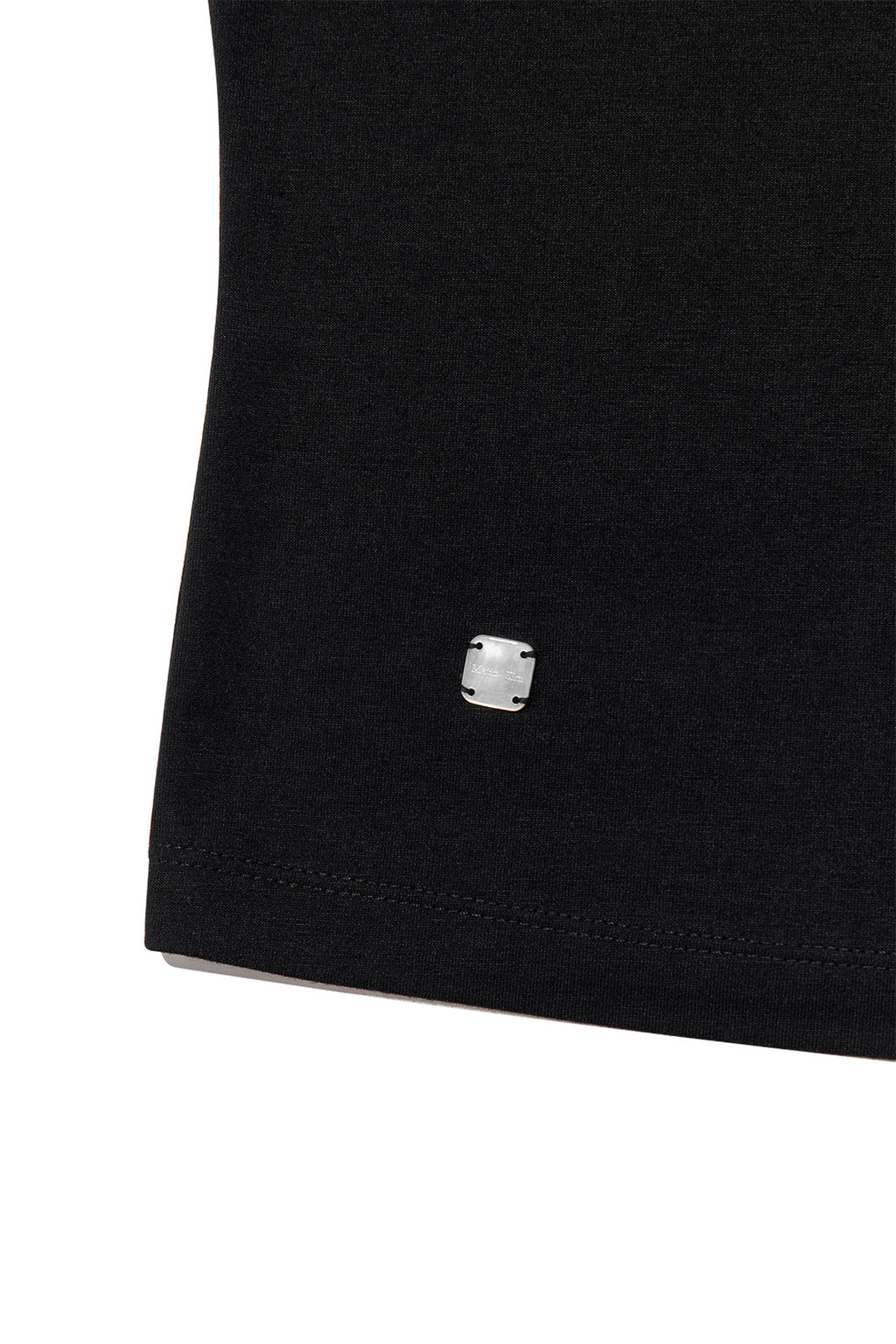 [matinkim] UNBALANCE TIED SHIRRING TOP IN BLACK