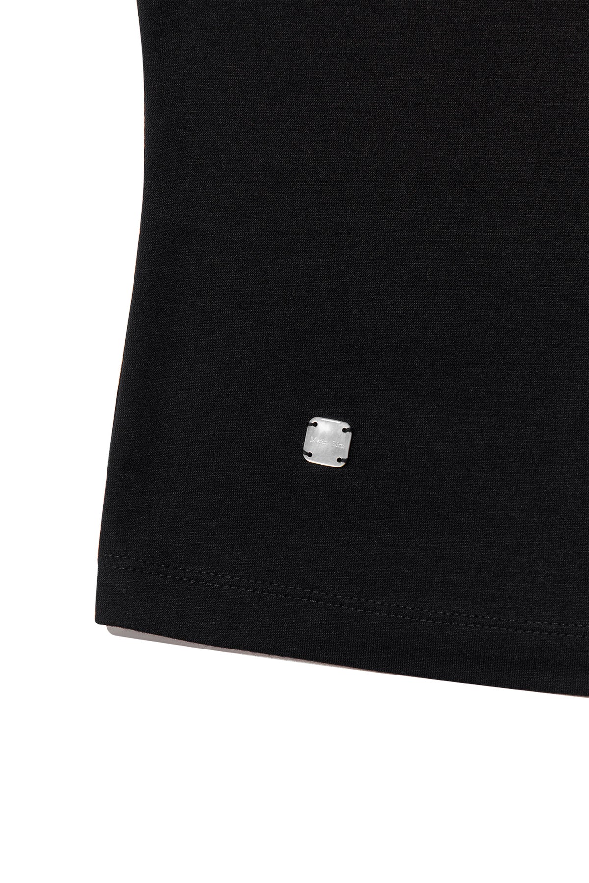 [matinkim] UNBALANCE TIED SHIRRING TOP IN BLACK