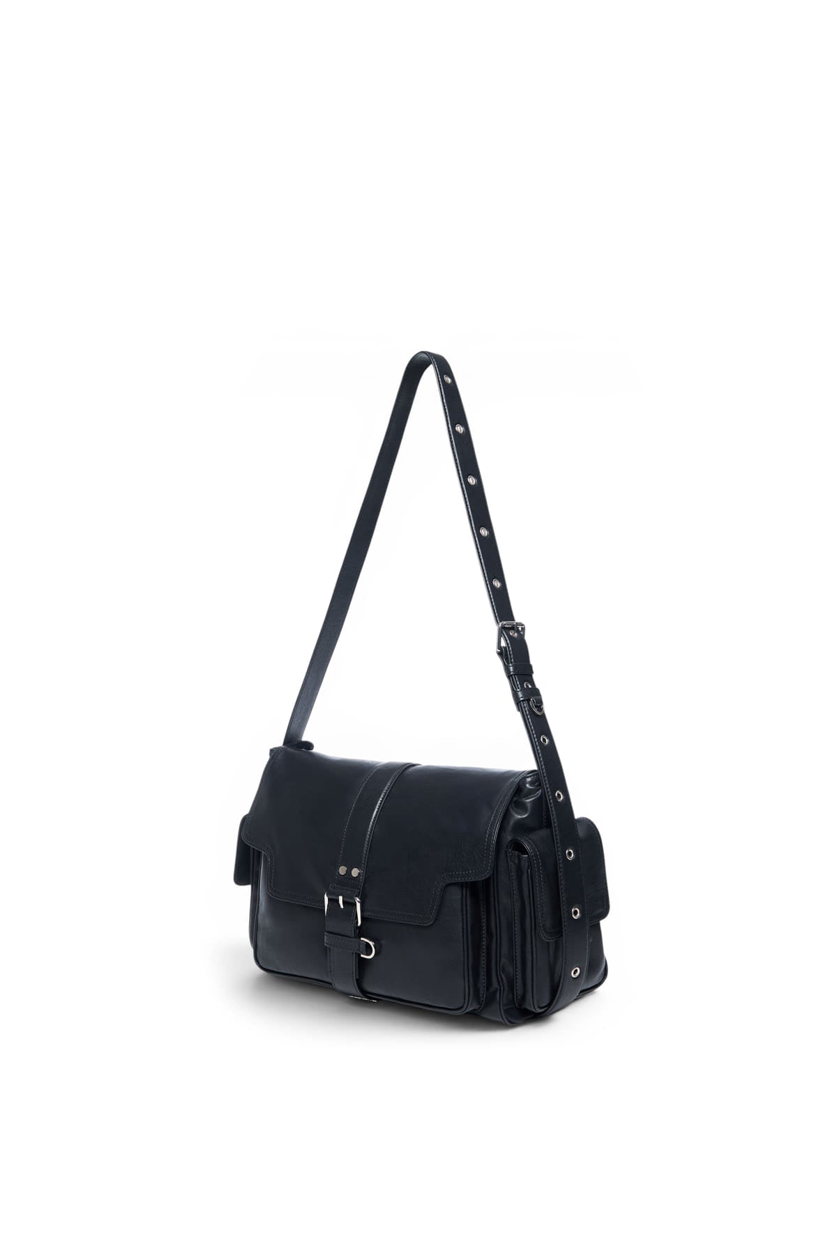 Matinkim Dual Pocket Messenger Bag IN Black