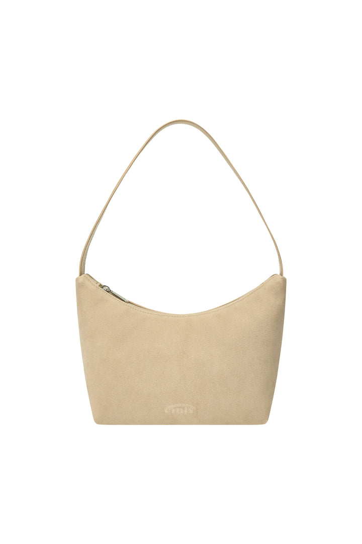 Emis Suede Hobo Bag-Beige