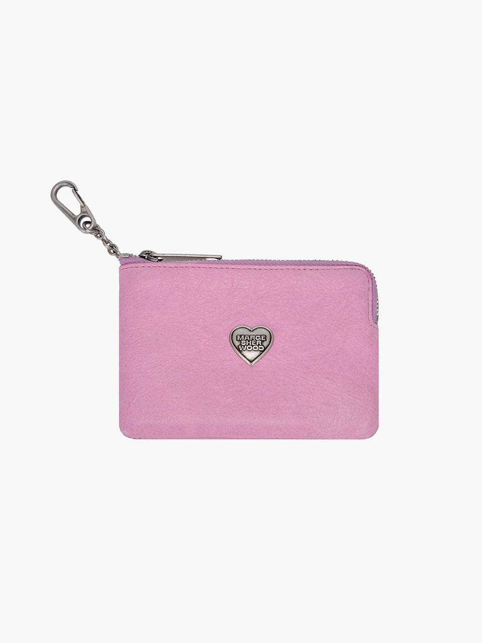 Margesherwood Heart Zipper Wallet Silver Logo pink semi veg