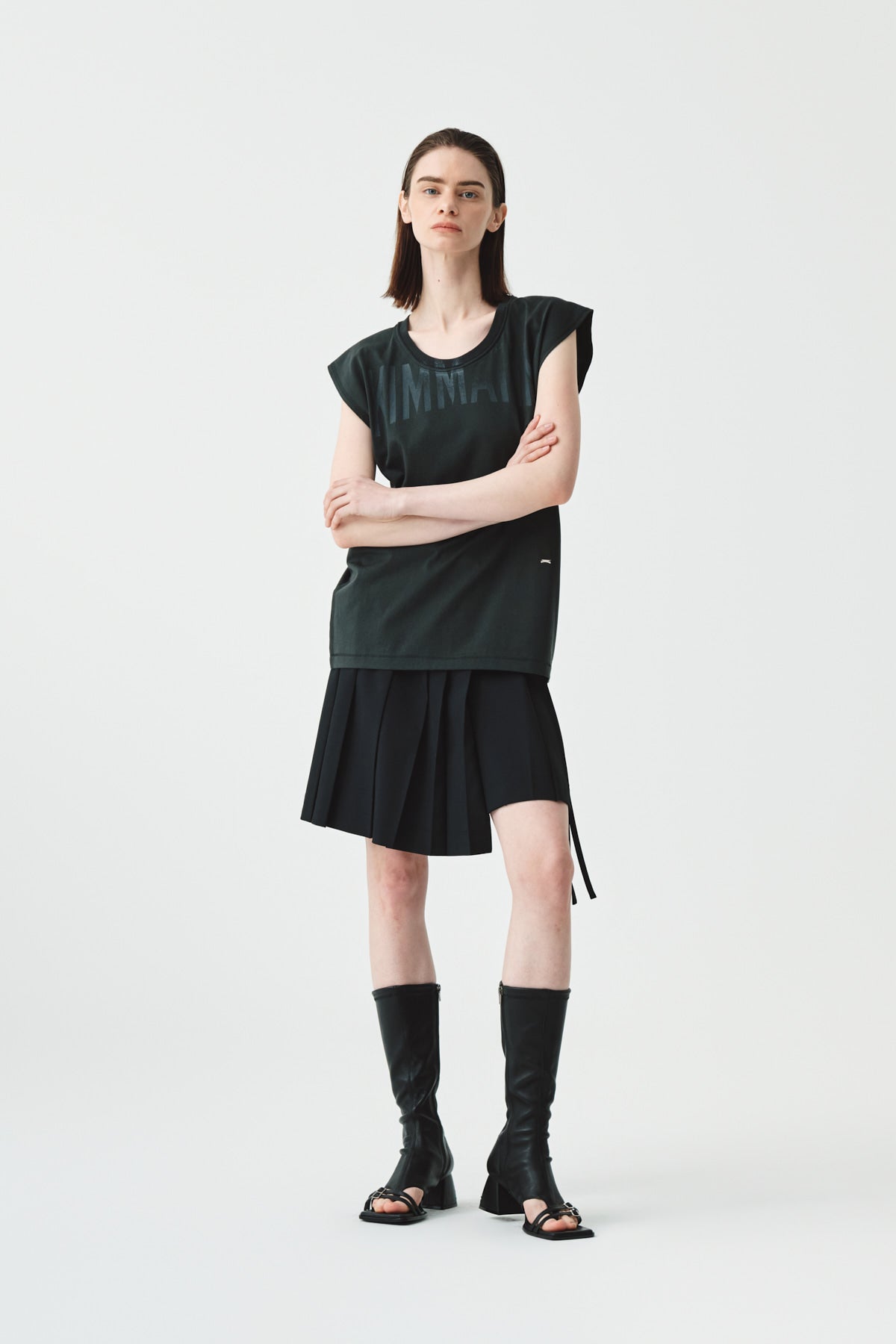 Matinkim Big Logo Sleeveless Top IN Charcoal