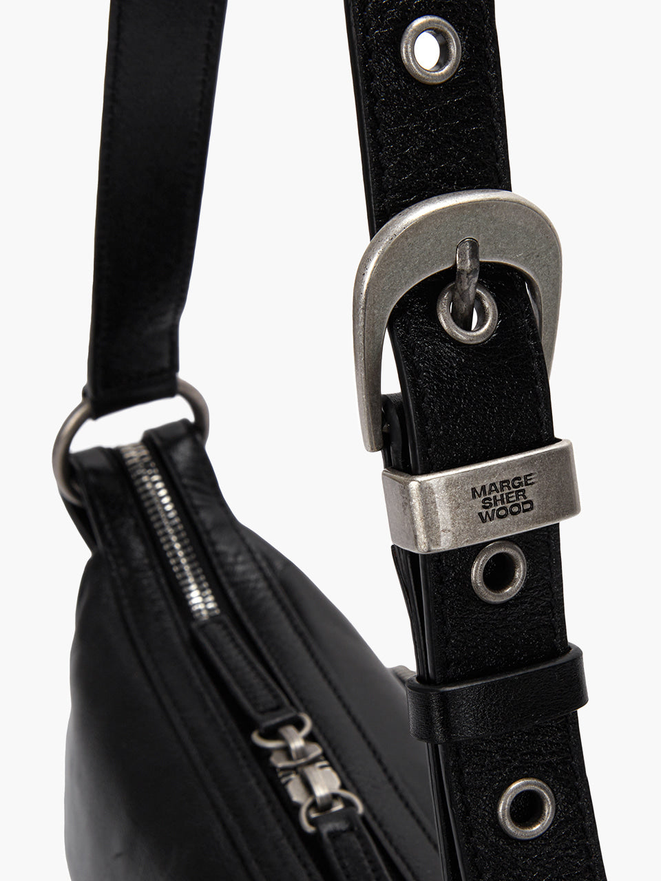 Margesherwood Outpocket Hobo Mini black glossy plain