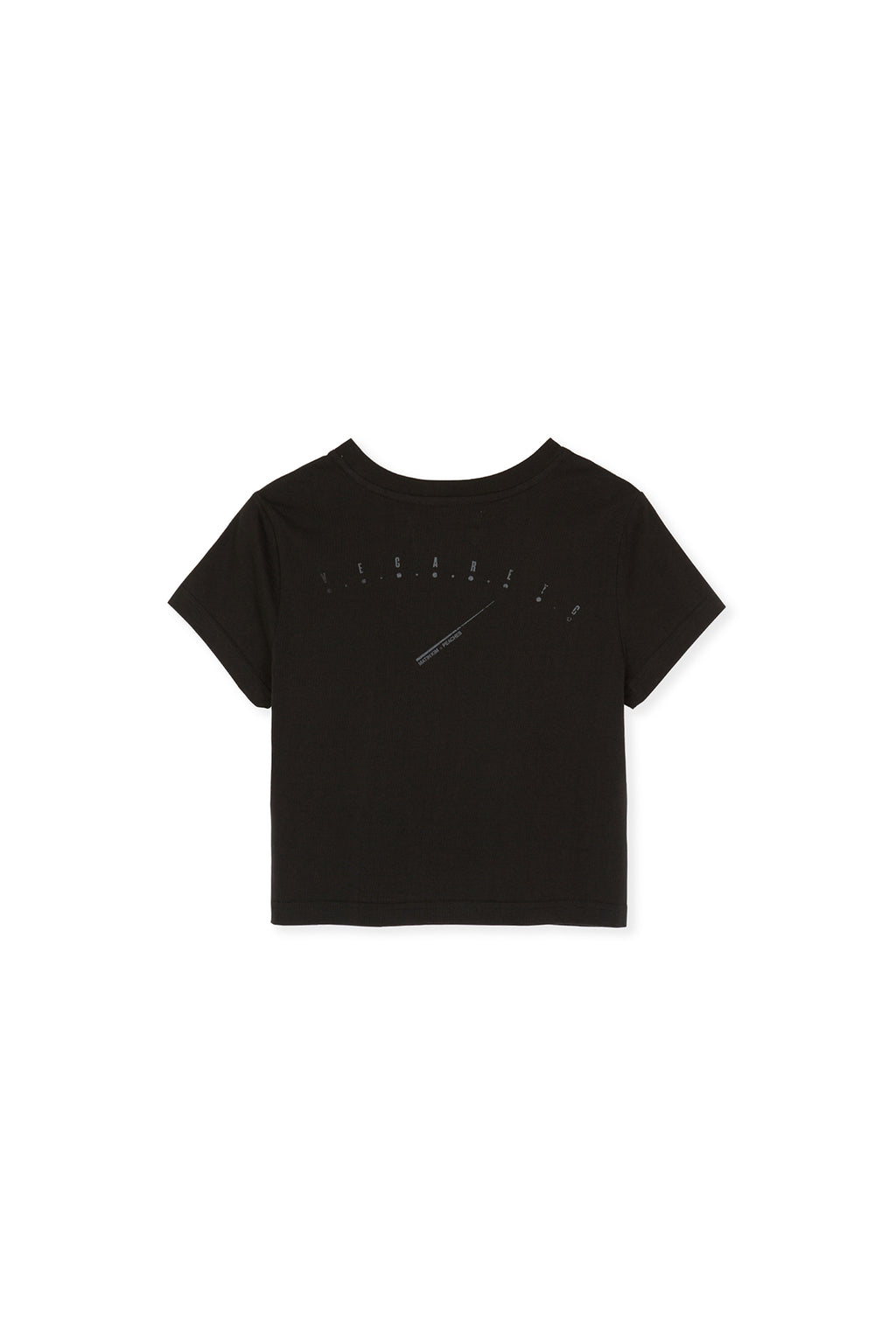 [matinkim] PEACHES LOGO GRAPHIC CROP TOP IN BLACK