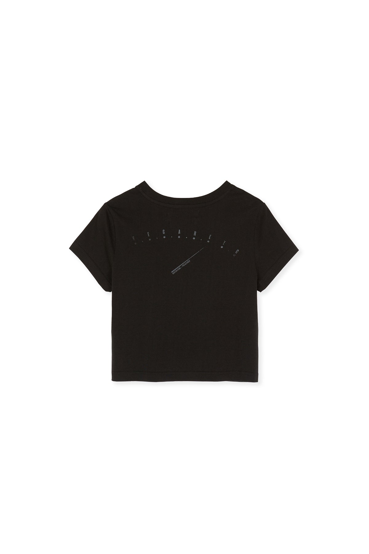 [matinkim] PEACHES LOGO GRAPHIC CROP TOP IN BLACK