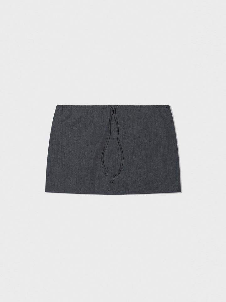 Low Classic Layered Reversible Mini Skirt Blue Charcoal