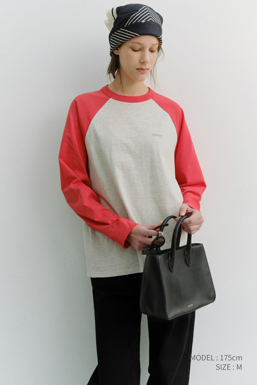Dunst Unisex Raglan T-Shirt Red Oatmeal Melange