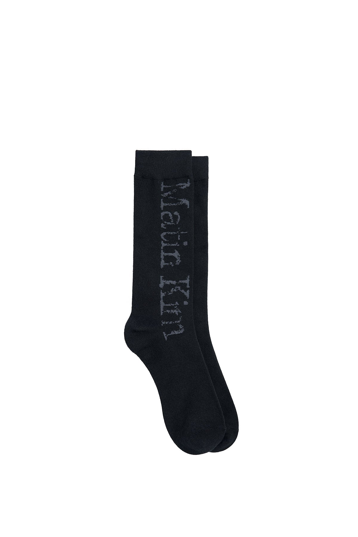 Matinkim Cracked Logo Jacquard Socks IN Black