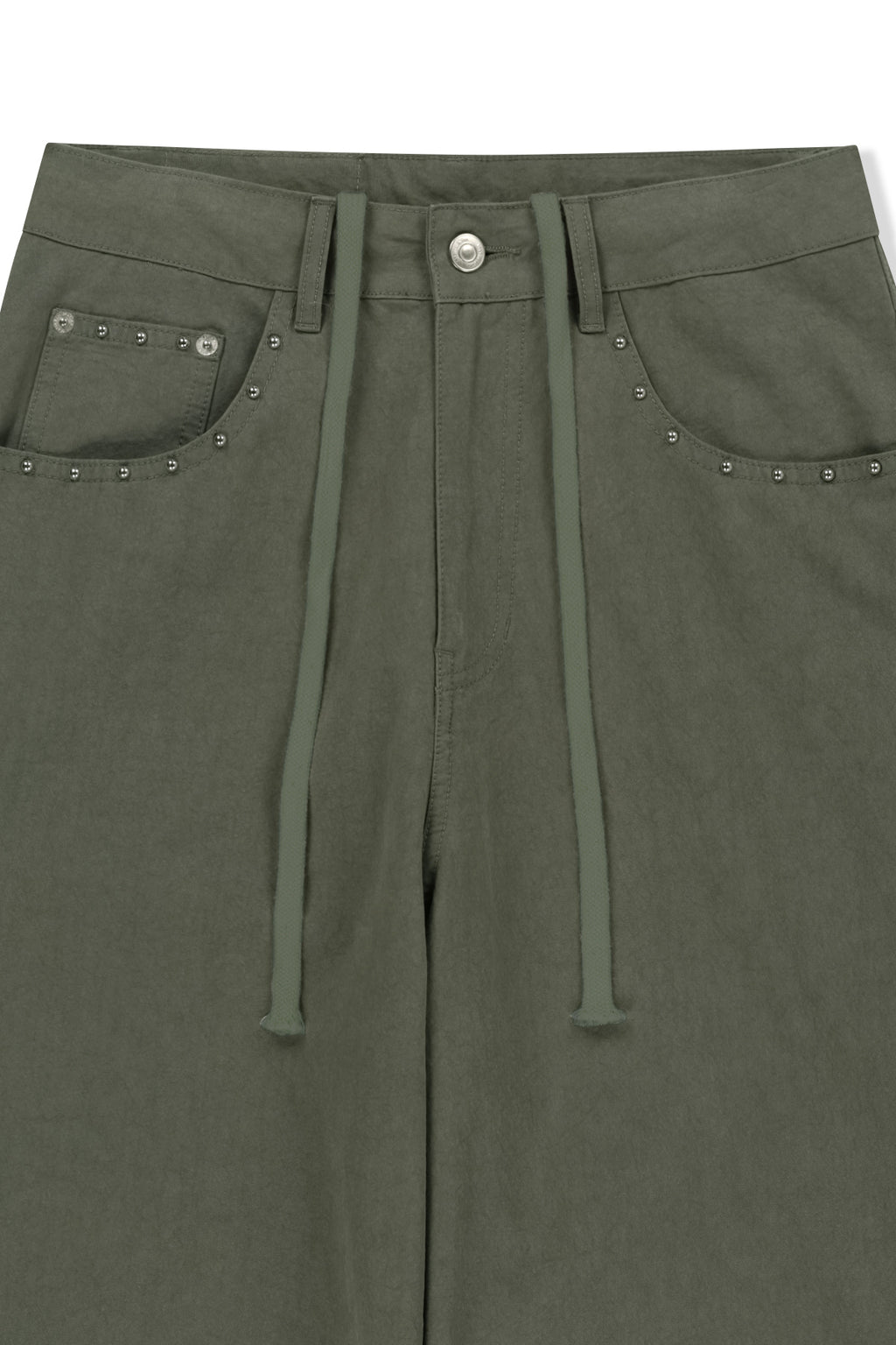 Matinkim Stud Point Color Denim Pants IN Khaki