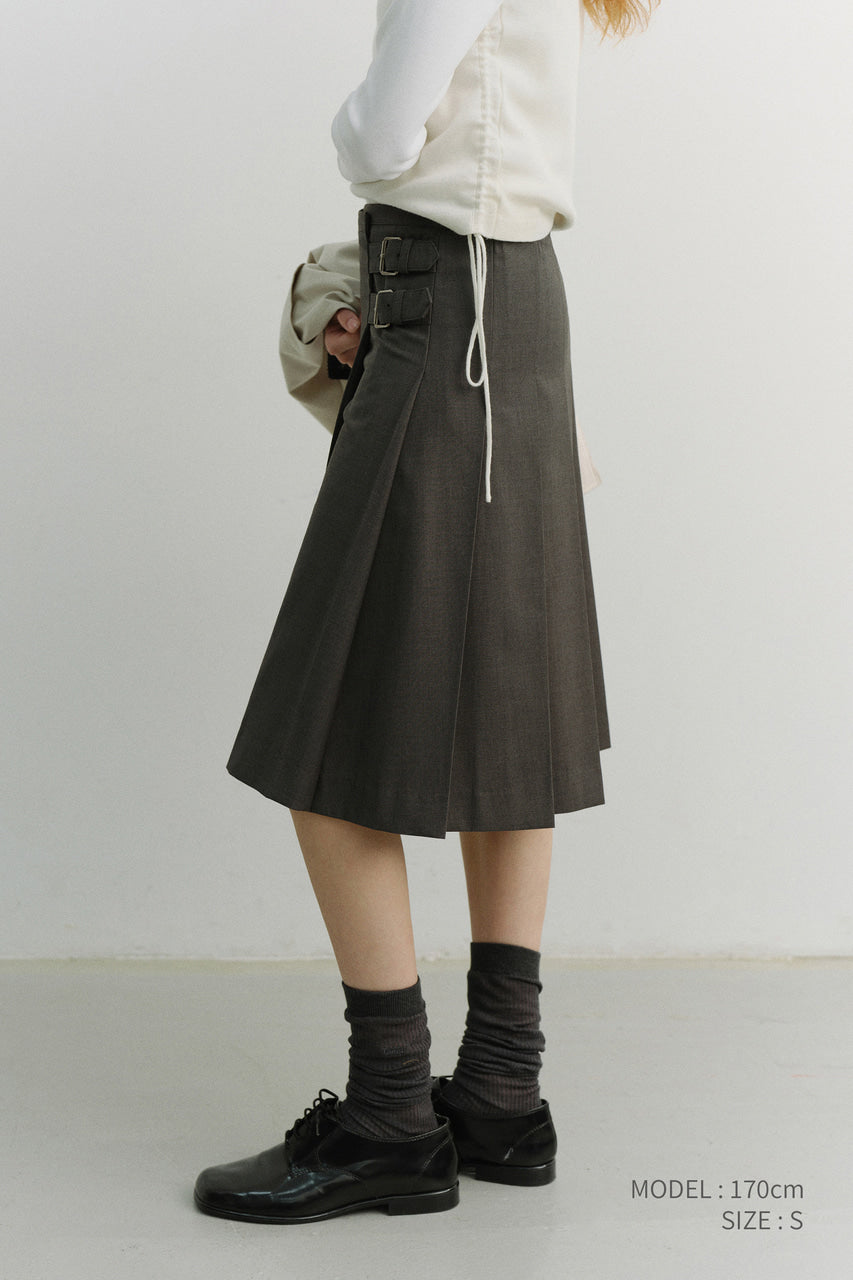 Dunst Pleats Midi Skirt Grey