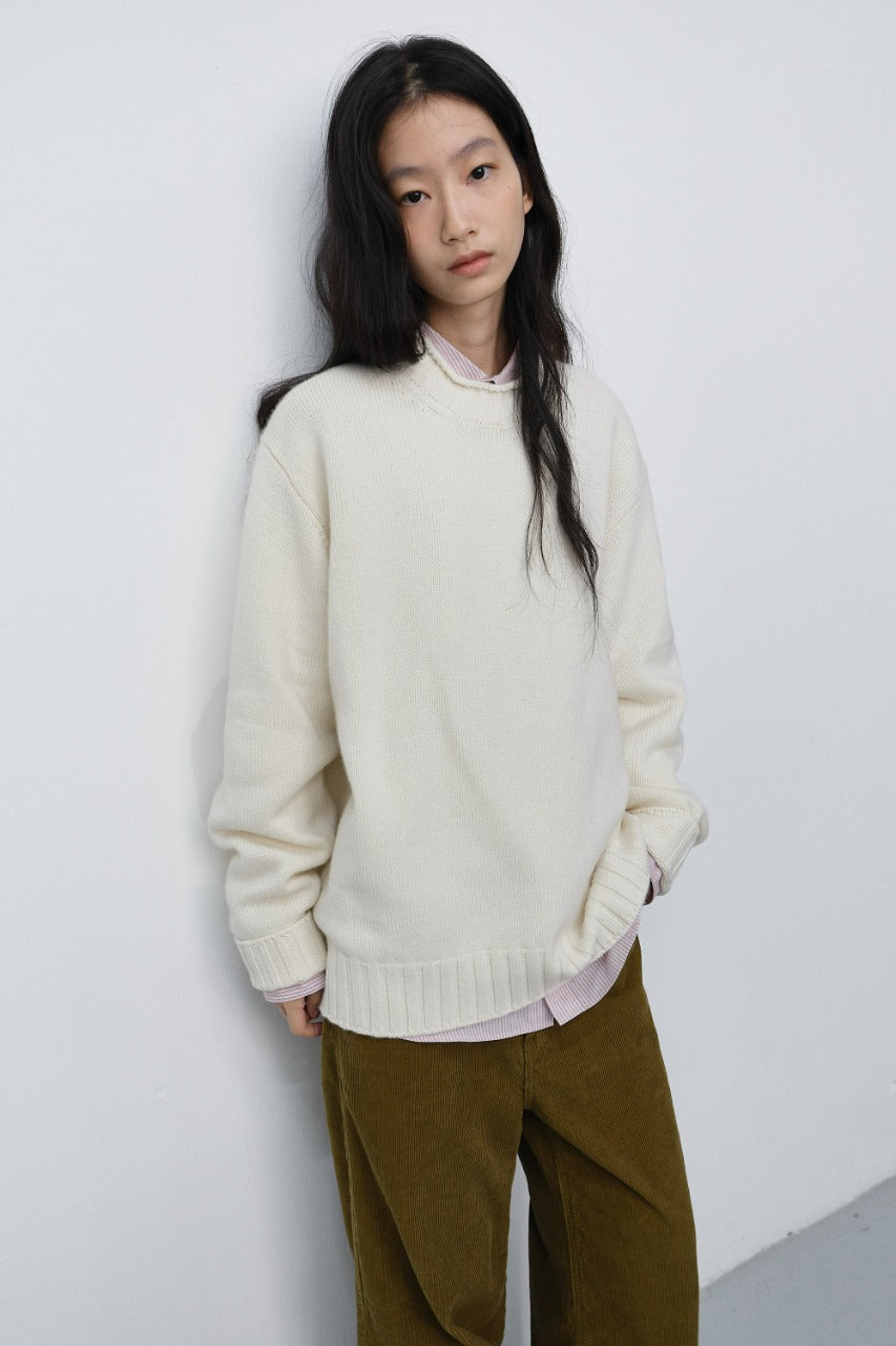 Dunst Unisex Chunky Roll Neck Sweater Ivory
